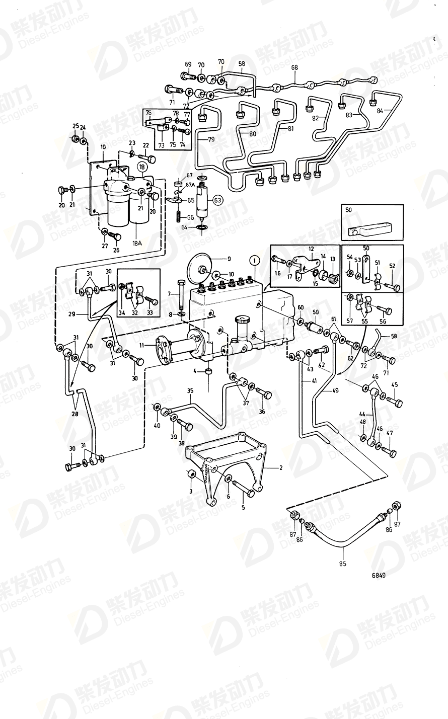 volvo penta Cylinder head 468749 Drawing volvo penta Cylinder head 468749 Drawing